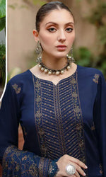 HC509-WINTER 3PC Embroidered Shirt With Heavy Embroidered Dhanak Shawl