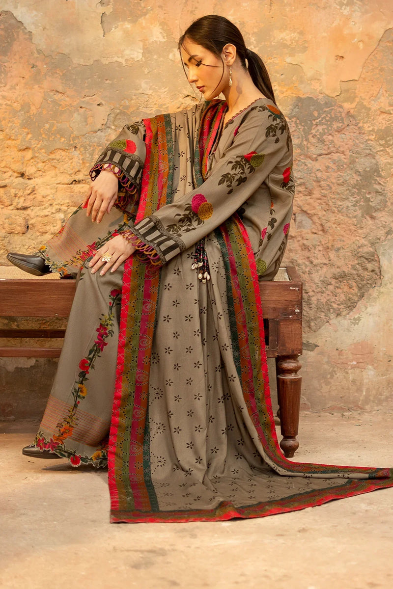 Charizma - Winter 3PC Karandi Digital Print Dress - HC33134