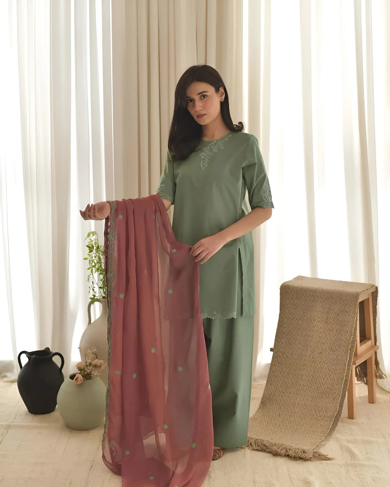 Dyot - Summer 3PC Lawn Embroidered Suit - HC1122
