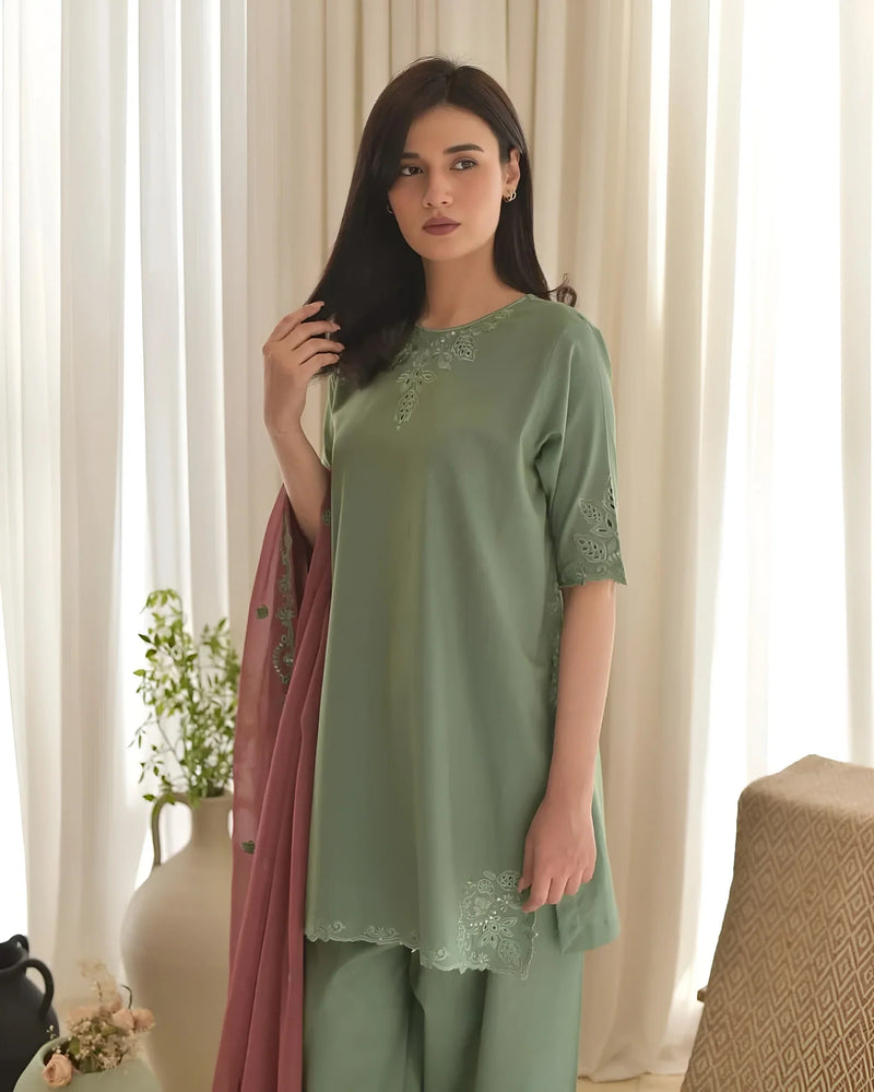 Dyot - Summer 3PC Lawn Embroidered Suit - HC1122