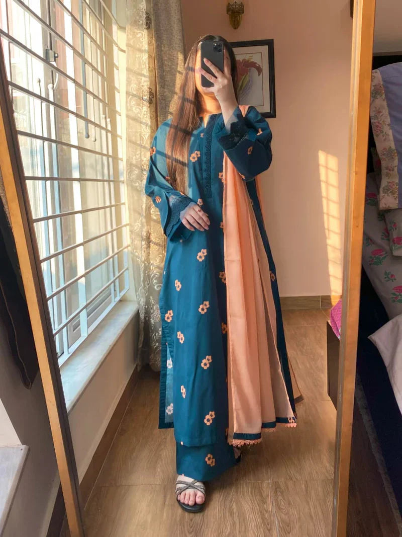 Khaadi - Summer 3PC Lawn Digital Print Dress - KP1150
