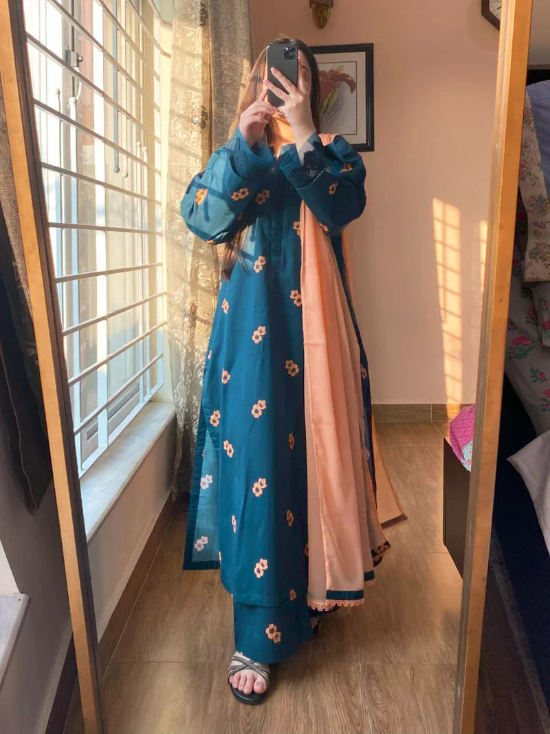 Khaadi - Summer 3PC Lawn Digital Print Dress - KP1150
