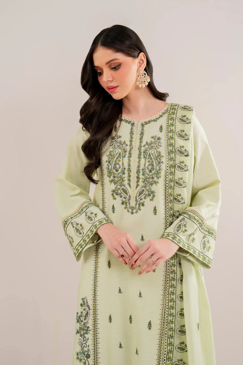 Florent - Winter 3PC Dhanak Embroidered Suit - HC3386