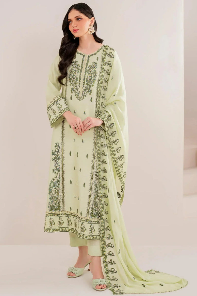 Florent - Winter 3PC Dhanak Embroidered Suit - HC3386