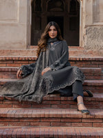 izel - Winter 3PC Dhanak Embroidered Suit - HC33112