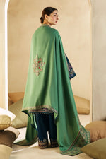 HC590-WINTER 3-Pc Embroidered Dhanak Suit with Heavy Embroidered Dhanak Shawll