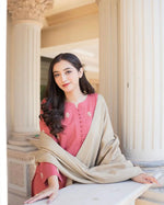 HC611-WINTER 3PC Dhanak suit with Dhanak Shawll