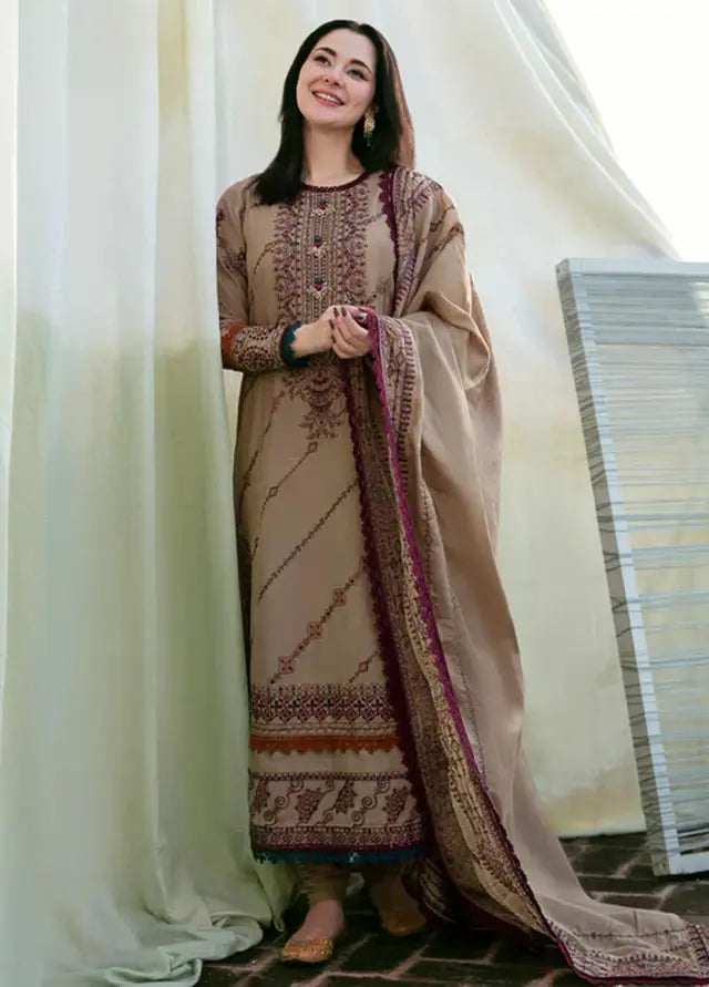 Florent - Winter 3PC Dhanak Embroidered Suit -HC3346