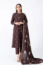 HC604-WINTER 3-Pc Embroidered Dhanak Suit with Heavy Embroidered Dhanak Shawll