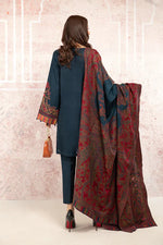 HC582-Winter 3PC Khaddar Embroidered Suit with Printed Wool Shawll