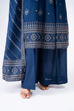 HC578-WINTER 3-Pc Embroidered Dhanak Suit with Heavy Embroidered Dhanak Shawll