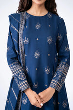 HC578-WINTER 3-Pc Embroidered Dhanak Suit with Heavy Embroidered Dhanak Shawll