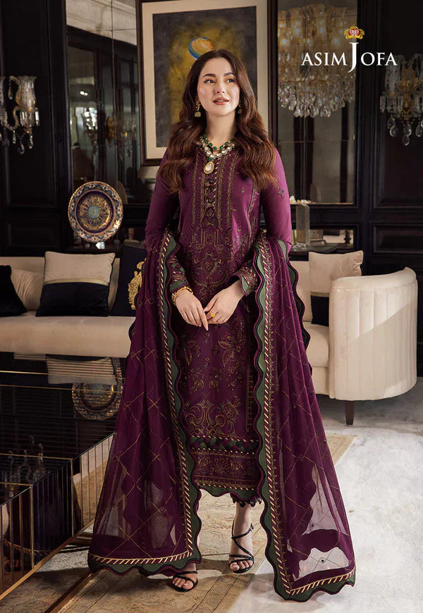 Asim Jofa - Summer 3PC Lawn Embroidered Suit - HC1104