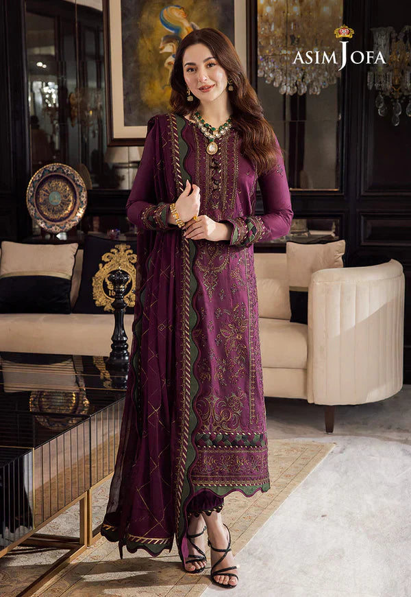 Asim Jofa - Summer 3PC Lawn Embroidered Suit - HC1104