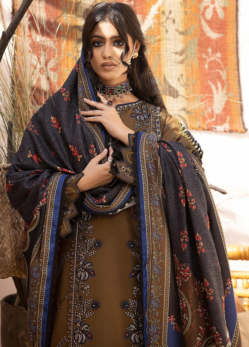 Bin ilyas - Winter 3PC Dhanak Embroidered Suit - HC3351