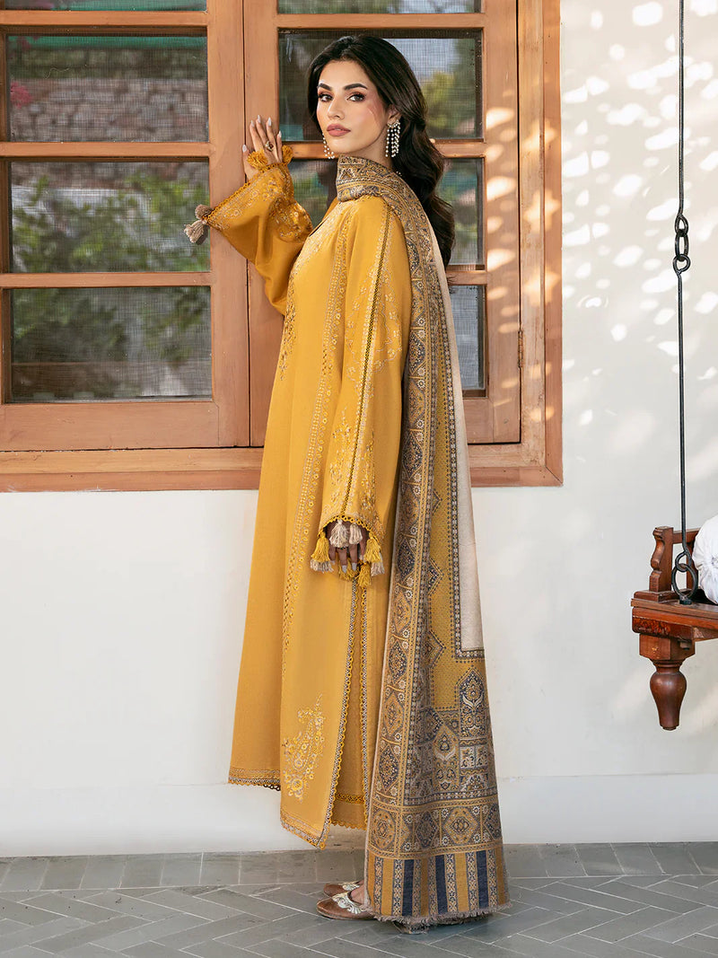 izel - Winter 3PC Dhanak Embroidered Suit - HC33103