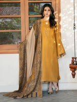izel - Winter 3PC Dhanak Embroidered Suit - HC33103