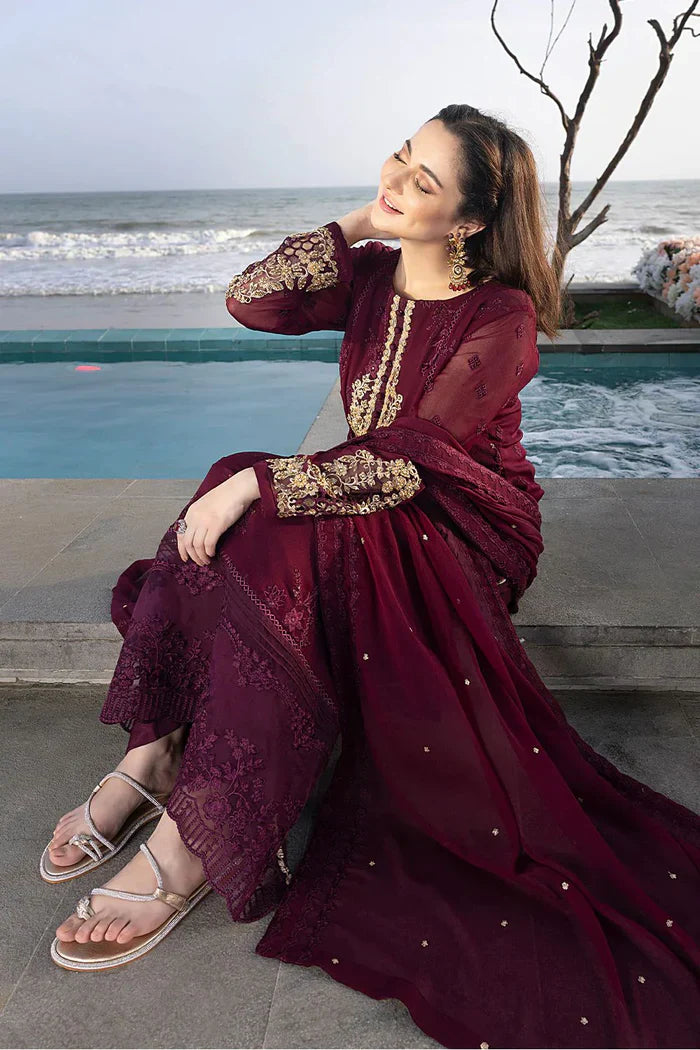 AZURE - Summer 3PC Lawn Embroidered Suit- HC1114