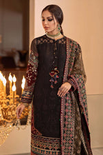 HC201-3 Piece Unstitched Heavy Embroidered Lawn Suit With Heavy Embroidered Organza Dupatta